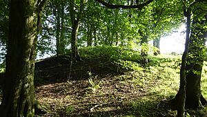 The Castle Hill, Caprington, East Ayrshire, Scotland. A view of the summit from the north