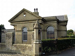 The lodge at Undercliffe Cemetery entrance