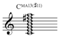 Thirteenth chord CMA13(sharp11)