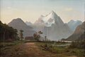 Two swaggers boiling a billy of tea, Milford Sound by John Gibb