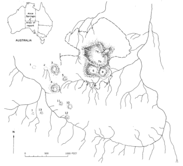 USGS map of the Henbury craters in Australia