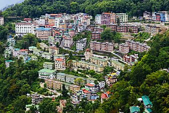 View of Gangtok City from Crown Prince Tenzing Kunzang Namgyal Walkway