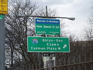 Welcome to Brooklyn road sign