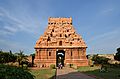 1010 CE Brihadishwara Temple, gopuram Hindu god Shiva, built by Rajaraja I, Thanjavur Tamil Nadu India