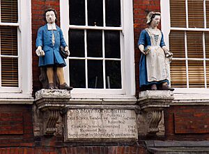 A pair of bluecoats on St Mary School - geograph.org.uk - 3361534