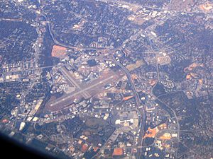 Aerial view of the Greenville Downtown Airport