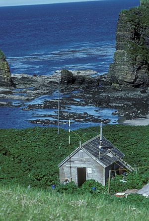 Agattu Island, refuge cabin, Aleutians 1988