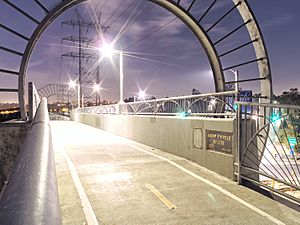Alex Baum Bicycle Bridge looking south at night 2015-09-27