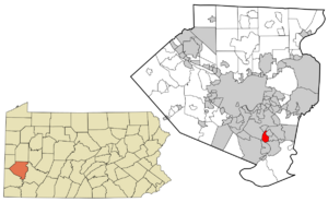 Allegheny County Pennsylvania incorporated and unincorporated areas Glassport highlighted