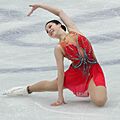 Alysa Liu finishing her short program at the 2022 World Championships