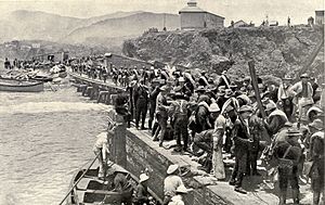 American troops landing at Daiquirí in 1898