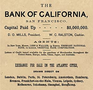 Bank of California ad 1870