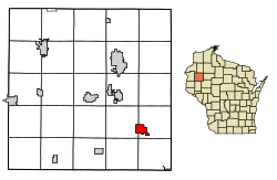 Location of Chetek in Barron County, Wisconsin.