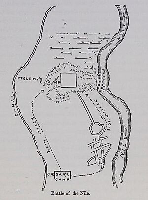 Battle of the Nile in 47 BC (Caesarː A History Of The Art Of War Among The Romans Down To The End, vol. II, 1892).jpg