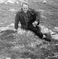 Bobby Tulloch and snowy owl nest site, Fetlar, Shetland, 1967