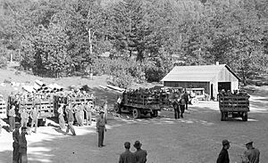 CCC Crews at Rand Ranger Station, 1935
