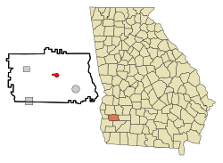 Location in Calhoun County and the state of Georgia