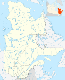 Map showing the location of Cap Gaspé