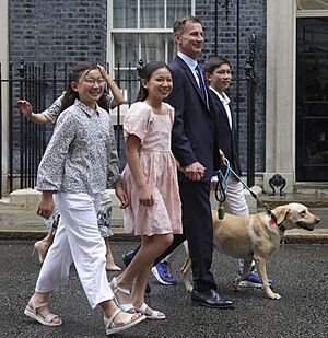 Chancellor of the Exchequer Jeremy Hunt leaves Number 11 (cropped)