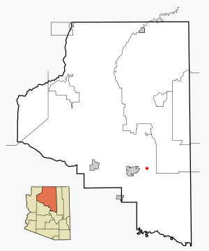 Location in Coconino County and the state of Arizona