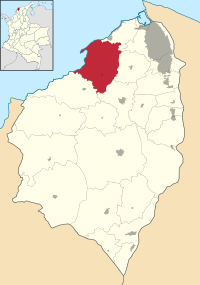 Location of the municipality and town of Tubará in the Department of Atlántico.