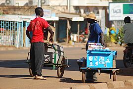 Commerçants ambulants avec portes tout