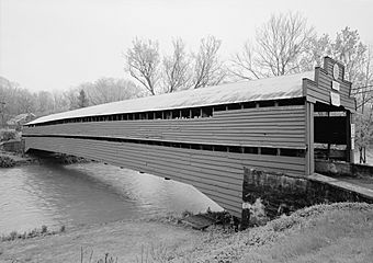Dreibelbis Station Bridge, Spanning Maiden Creek, Balthaser Road (TR 745), Lenhartsville vicinity, (Berks County, Pennsylvania).jpg
