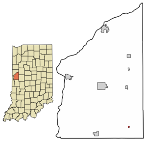 Location of Wallace in Fountain County, Indiana.