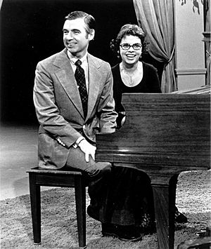 Fred and Joanne Rogers Sitting at Piano