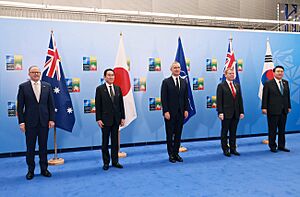 Fumio Kishida at the AP4 Summit Meeting at the sidelines of the 2023 NATO Summit (3)