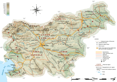 General map of slovenia