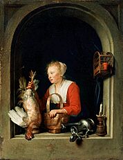 Gerrit Dou - De Hollandse huisvrouw