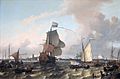 Het oorlogsschip 'Brielle' op de Maas voor Rotterdam - The warship 'Brielle' on the Maas before Rotterdam (Ludolf Backhuysen, 1689)