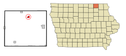 Location of Lime Springs, Iowa