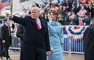 Inaugural parade Donald Trump and Melania Trump 01-20-17