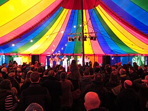 Inside the music tent at the Machynlleth Comedy Festival - geograph.org.uk - 4935997