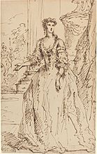 John Vanderbank, Portrait of a Standing Lady, 1734, NGA 70187
