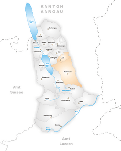 Karte Gemeinden des Bezirks Hochdorf 2006
