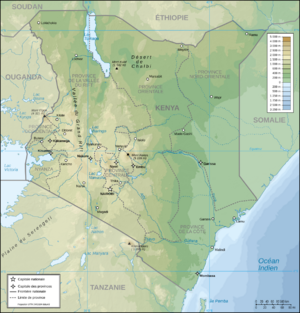 Kenya topographic map-fr