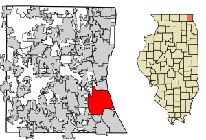Location of Lake Forest in Lake County, Illinois.