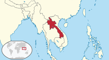 Location of  Laos  (red)in ASEAN  (dark grey)  —  [Legend]