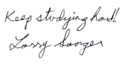 Larry Sanger Signature from the Goldman Collection