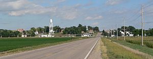 Lindsay, seen from the west on Nebraska Highway 91