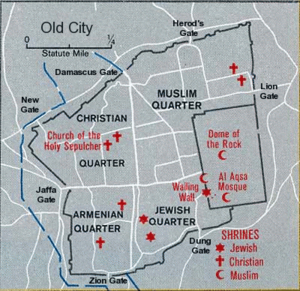 Map jerusalem oldcity