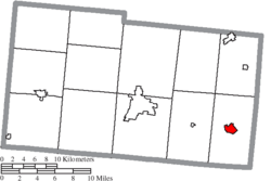 Location of Mechanicsburg in Champaign County