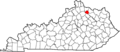 Map of Kentucky highlighting Robertson County