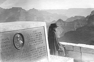 Maud Powell at Grand Canyon monument to John Wesley Powell 1918