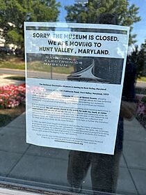 National Electronics Museum closed for relocation sign