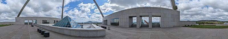 Parliament House roof pano, Canberra