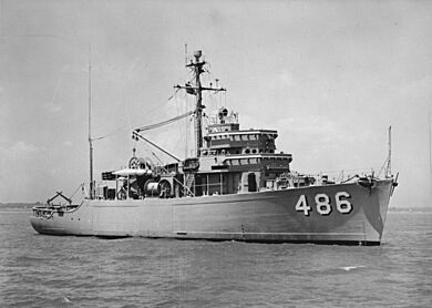 Portuguese minesweeper NRP Graciosa (M417) in 1955